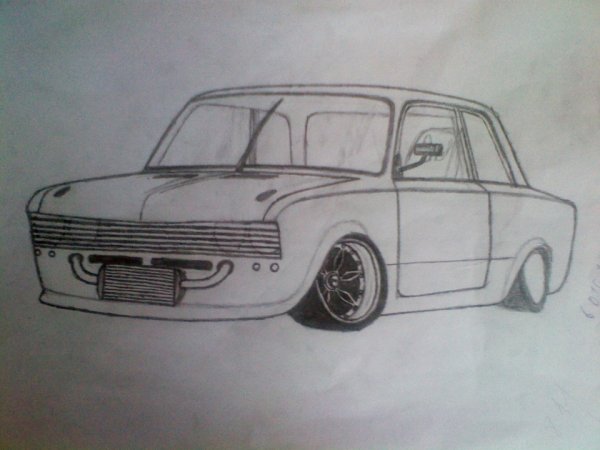 ВАЗ 2106 спереди карандашом