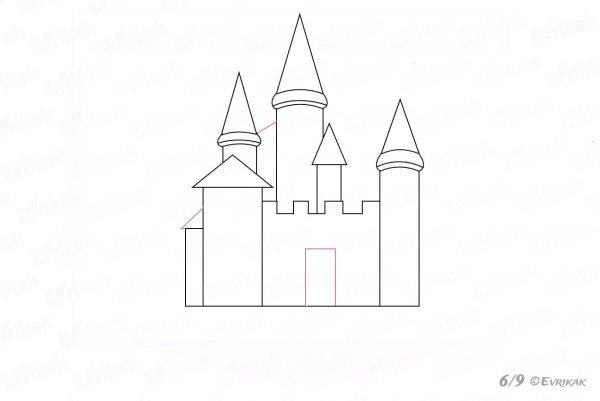 Поэтапное рисование замка