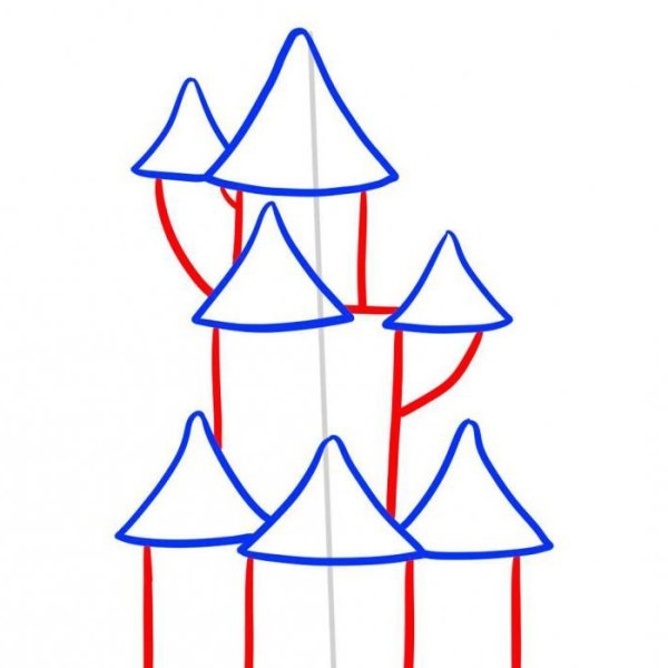Поэтапное рисование замка для детей