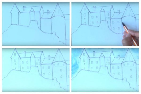 Поэтапное рисование крепости