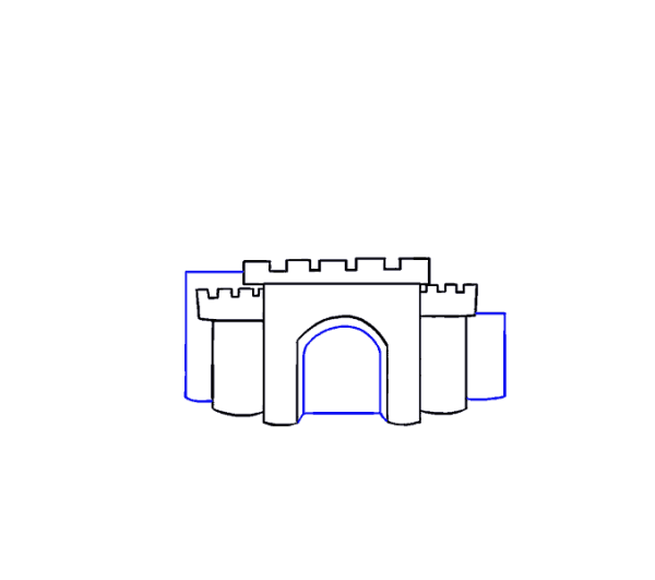 Как нарисовать замок из кубиков