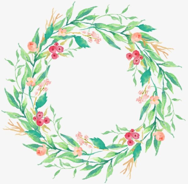 Роспись цветочный венок