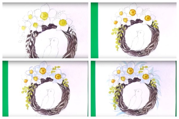 Венок Весна рисунок