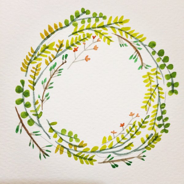 Венки нарисованные