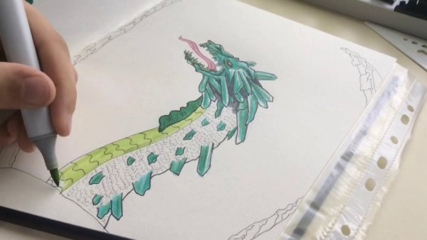 Изумрудный нарисованный человек