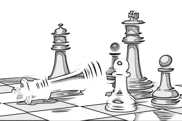 Шахматные фигуры карандашом