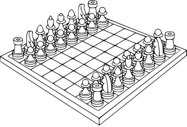 Шахматы раскраска для детей