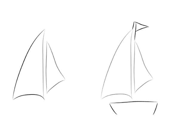 Поэтапное рисование кораблика