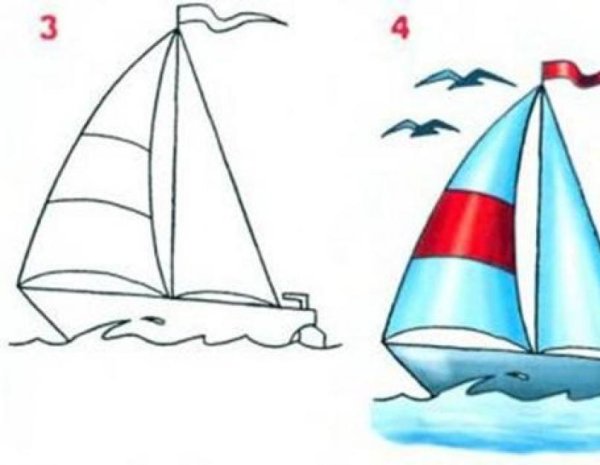 Рисование кораблик