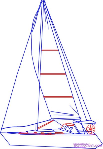 Нарисовать яхту