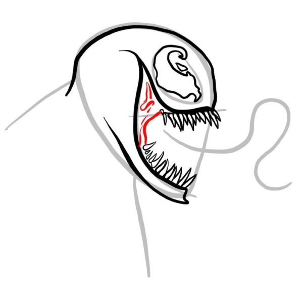 Голова Венома карандашом