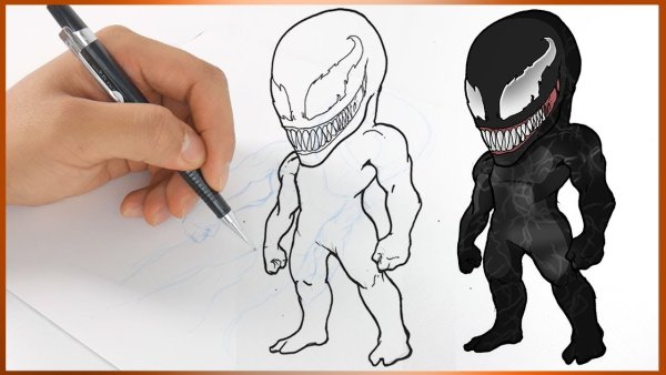 Веном рисунок для срисовки