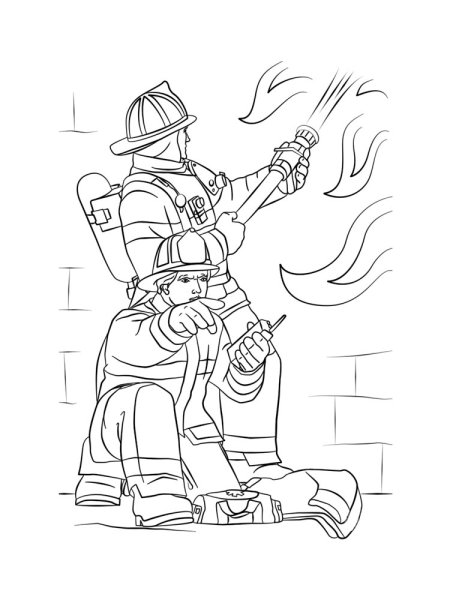 Пожарник раскраска