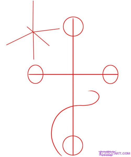 Нарисовать крест поэтапно