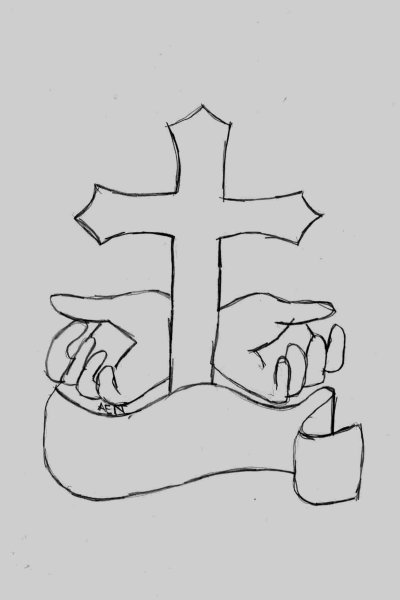 Крест рисунок карандашом
