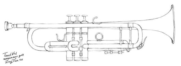 Музыкальная труба карандашом