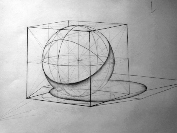 Построение шара в перспективе
