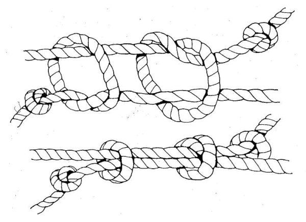 Развязывающийся ткацкий узел