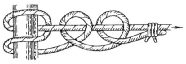 Узел штык со шлагом