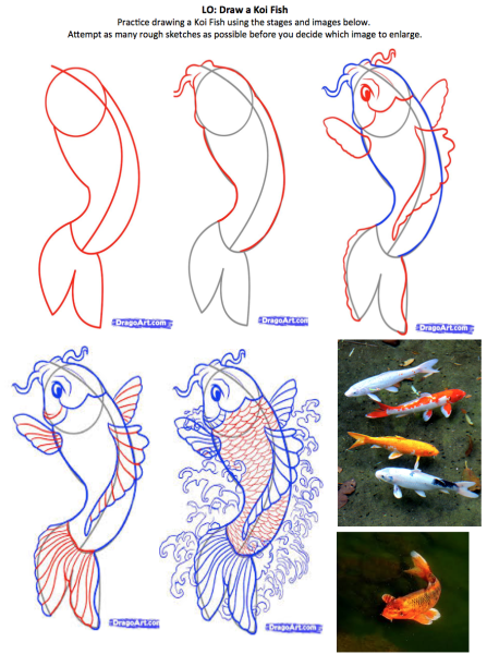 Кои рисунок пошаговый