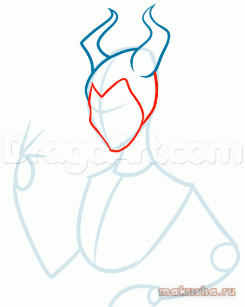 Поэтапное рисование Малефисента