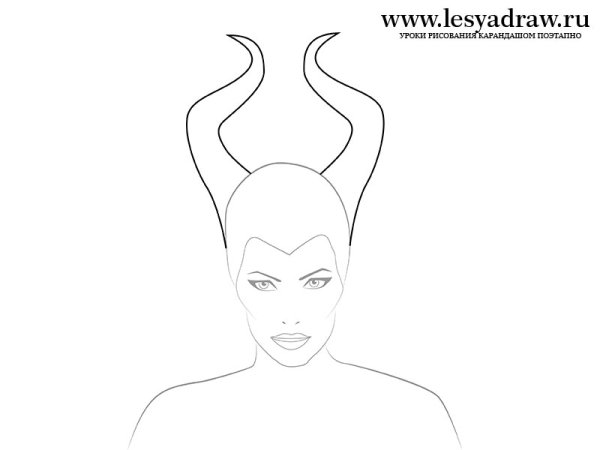 Поэтапное рисование Малефисента