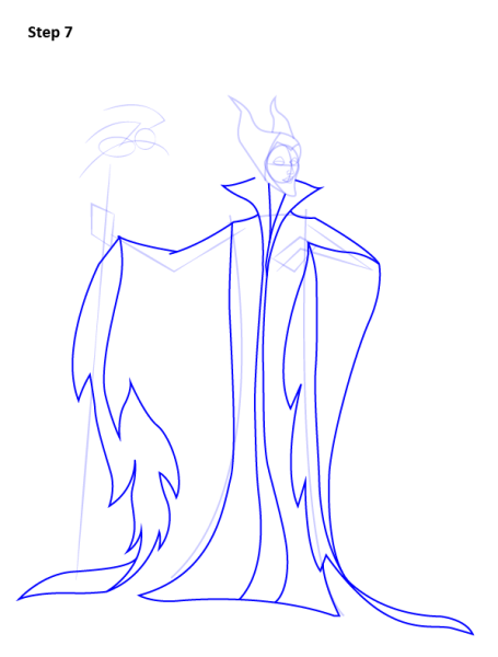 Поэтапное рисование Малефисента