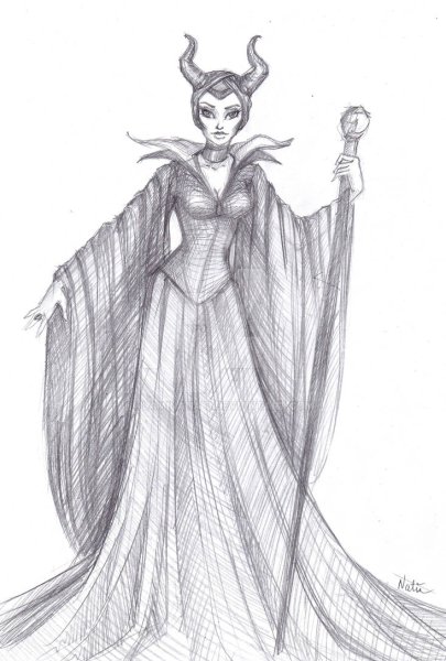 Малефисента карандашом в полный рост