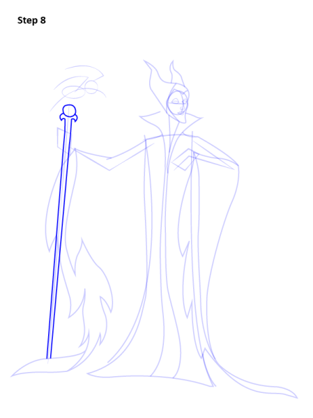 Рисунок Малефисенты карандашом во весь рост