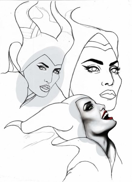 Рисунок Малефисенты карандашом