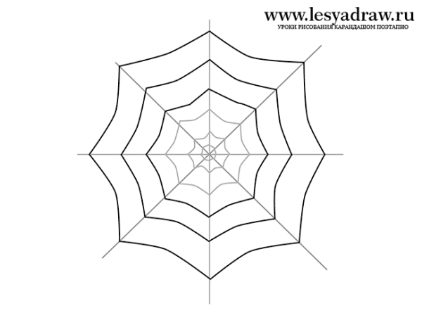 Паутина рисунок карандашом