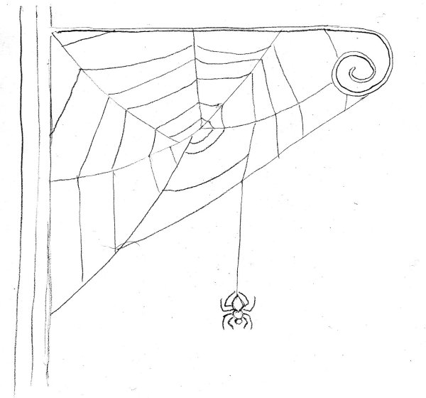 Паутина рисунок карандашом