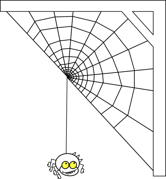 Нарисованная паутина в углу