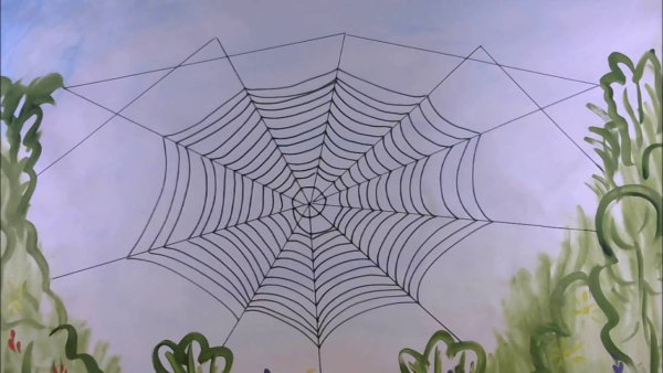 Паутинка рисование мелками