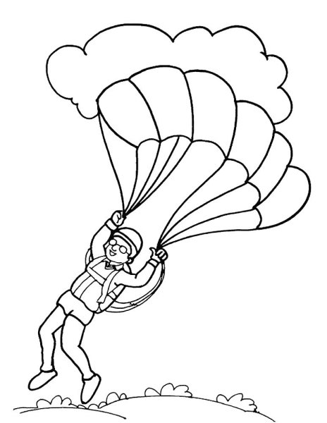 Парашютист раскраска