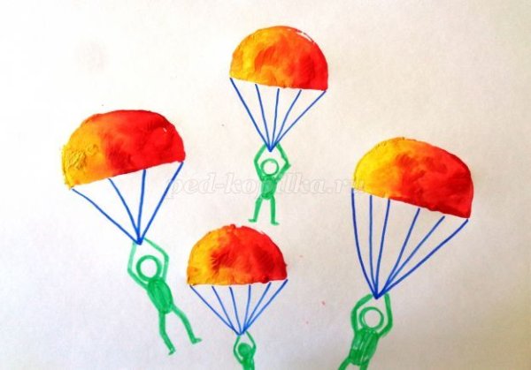 Рисование парашютисты в подготовительной группе