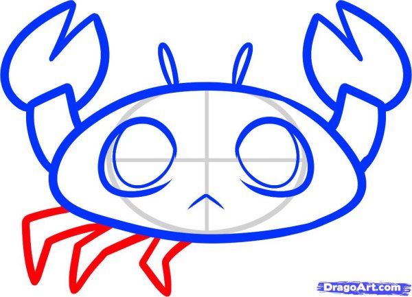 Краб в море раскраска