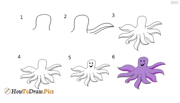 Нарисовать краба карандашом