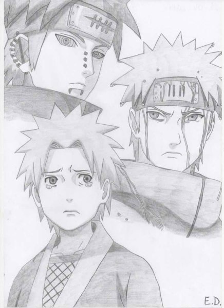 Рисунок Яхико из Наруто