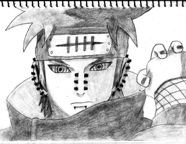 Яхико из Наруто карандашом