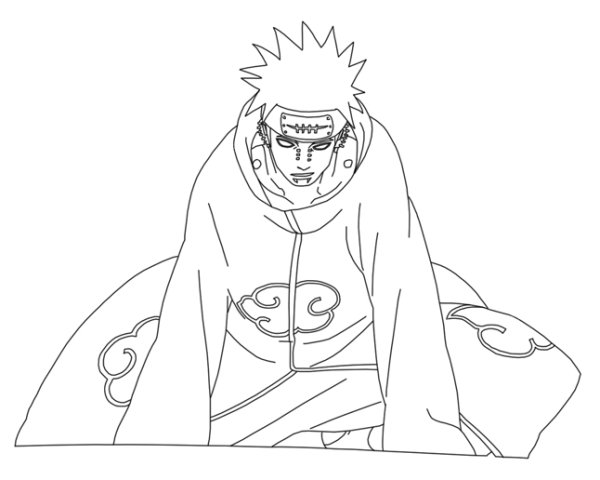 Наруто Яхико раскраска