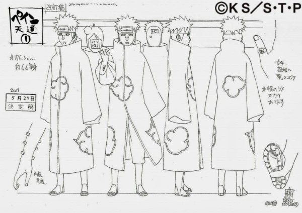 Наруто Акацуки эскизы Кишимото