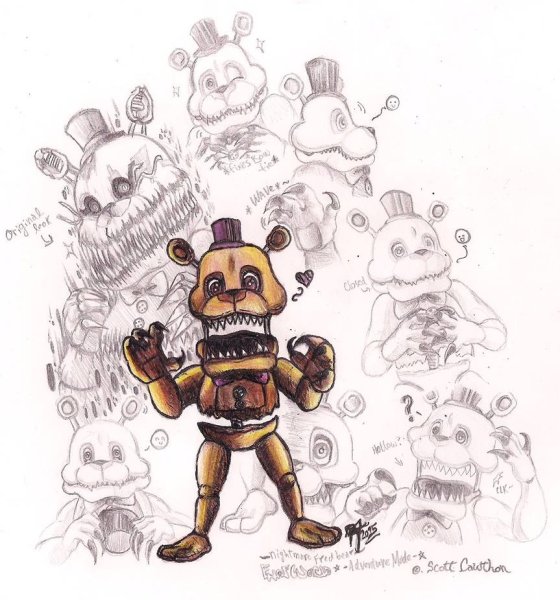 Кошмар ФНАФ нарисованный