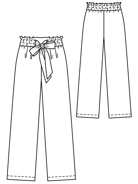 Технический эскиз пижамных брюк