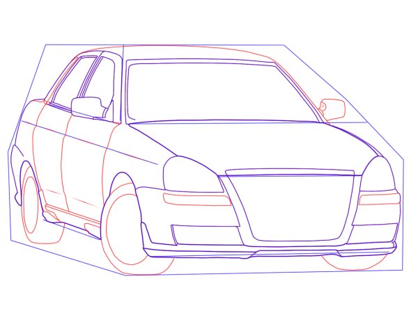 Раскраска Лада Приора тюнинговая