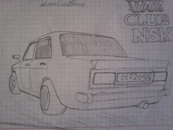 ВАЗ 2107 рисунок карандашом спереди