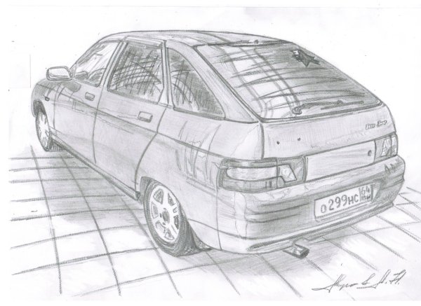 ВАЗ 2112 карандашом