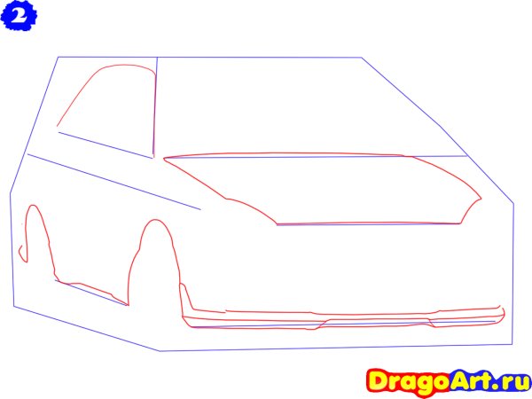 Пошаговый рисунок Приоры