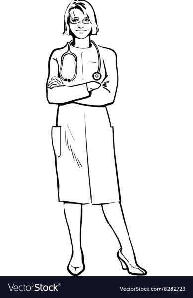 Поэтапное рисование врач