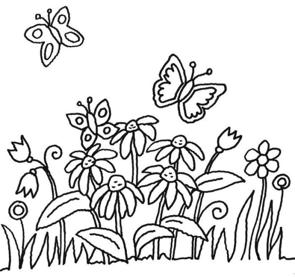 Цветочная Поляна раскраска
